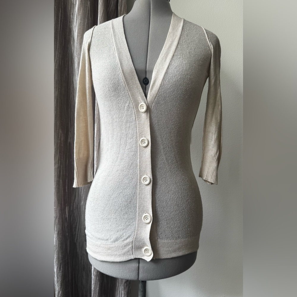 Vintage Heritage 1981 Oatmeal Long Button Down Cardigan V-Neck S
